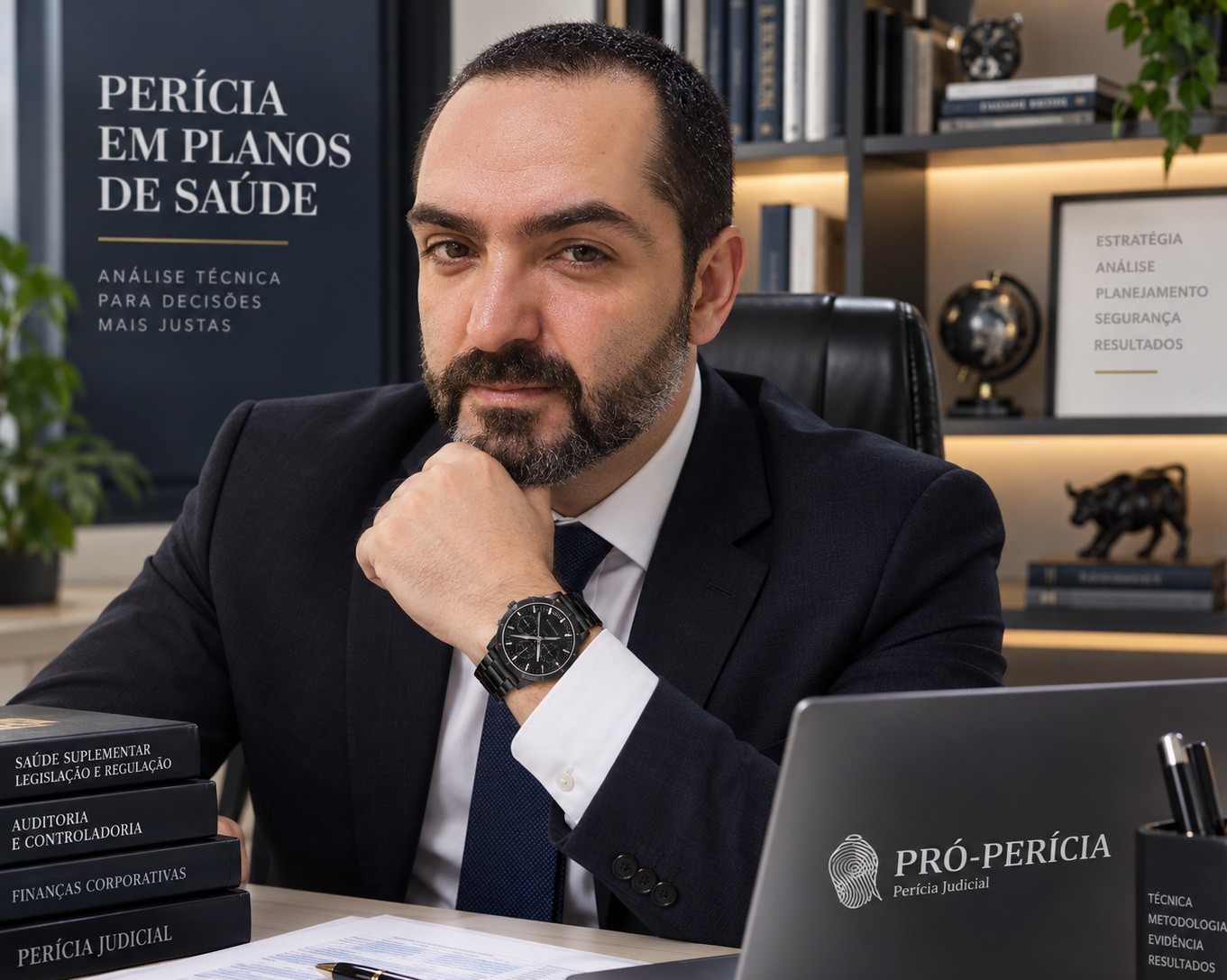 Fernando Árias, Administrador e Perito Judicial, em escritório institucional