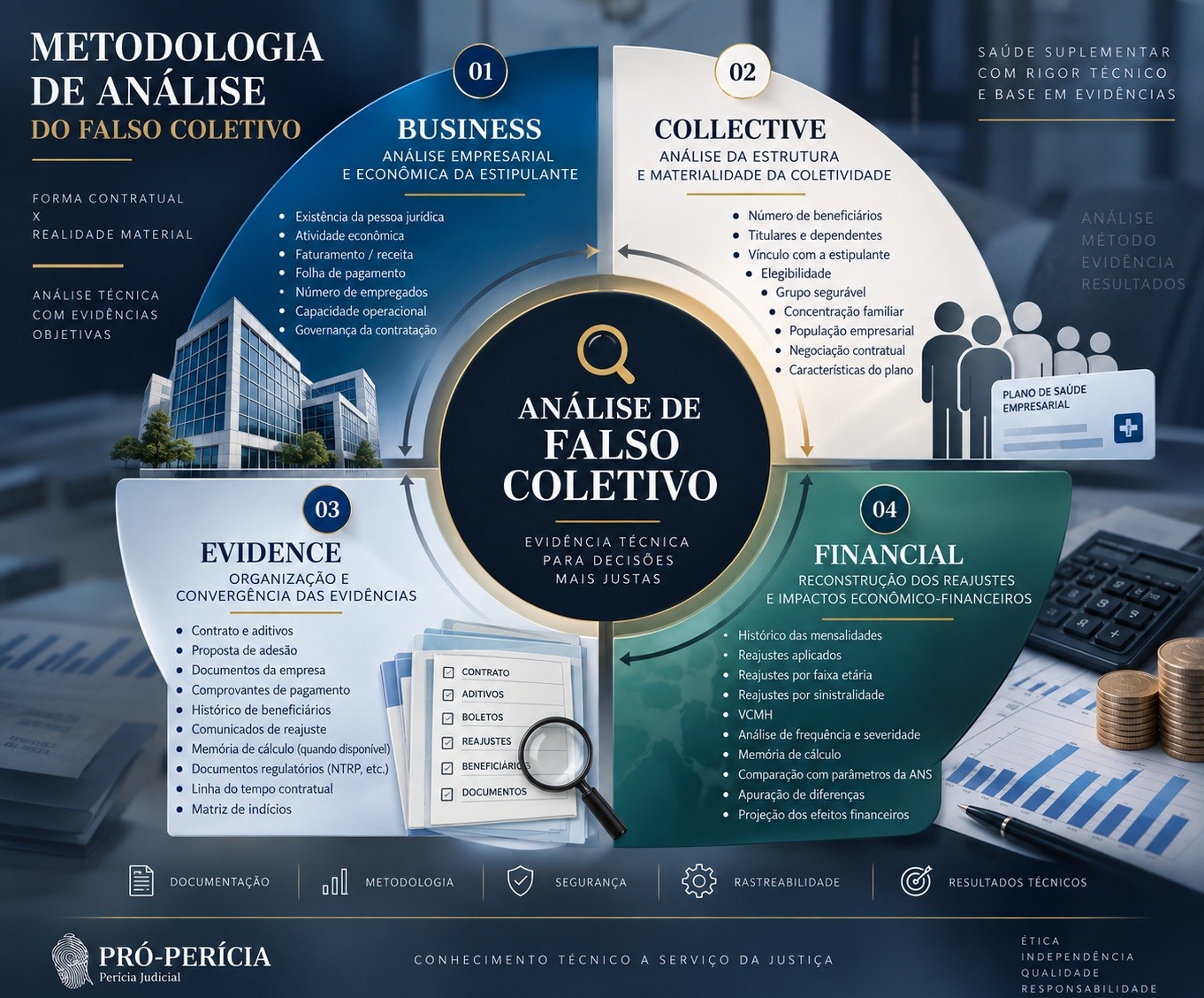 Infográfico do framework de análise técnica do chamado falso coletivo